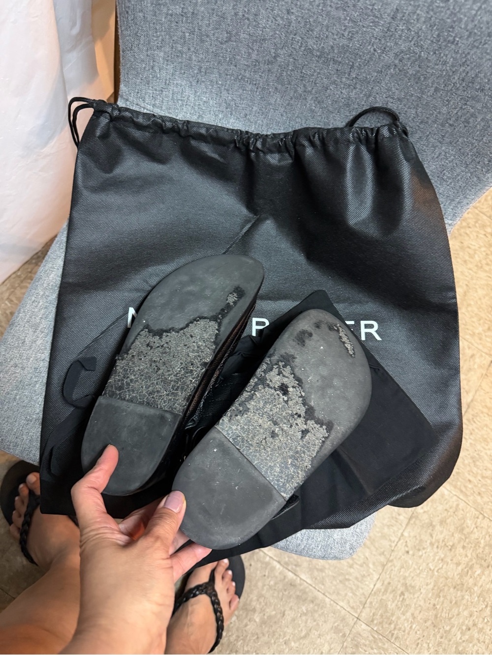 CHANEL Black Leather CC-Embellished Sport Sandals, used but not abused. - Picture 7 of 11